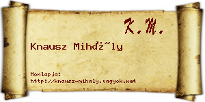 Knausz Mihály névjegykártya